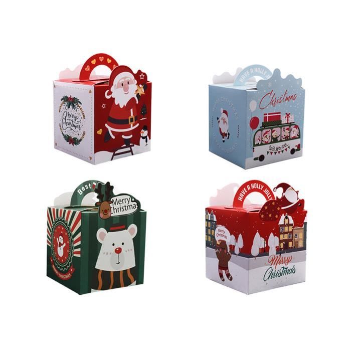 20 pièces boîte-cadeau en papier boîte de pomme boîte de biscuit au chocolat boîtes d'emballage de Noël décor pour sac