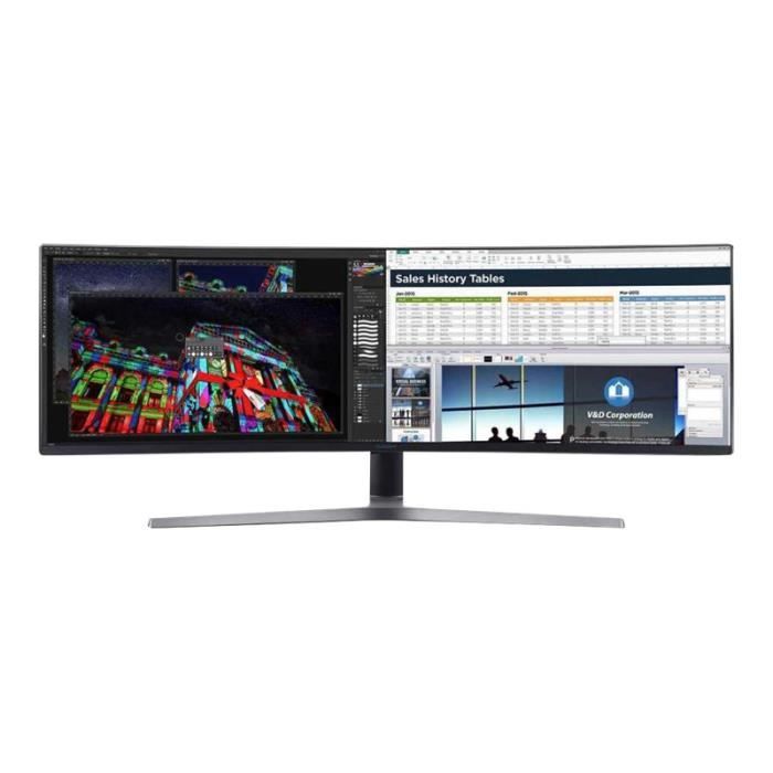 Samsung CHG9 Series C49HG90DMN Écran LED incurvé 49- 3840 x 1080 VA 1 ms 2xHDMI, Mini DisplayPort noir bleu foncé mat