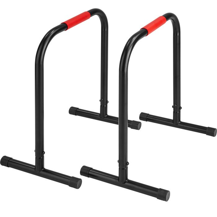 TECTAKE Barres de Musculation DIPS / Abdominaux 40 cm x 59 cm x 70 cm en Acier Noir