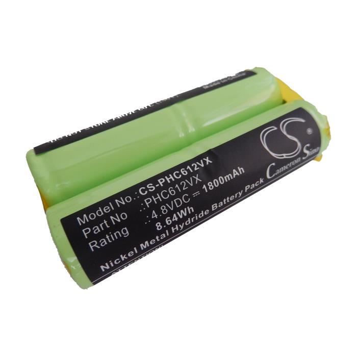 Batterie de rechange pour Philips FC6125 - Remplace : FC6125 - Technologie : Ni-MH - Capacité : 1800mAh (4.8V - 8.64Wh)