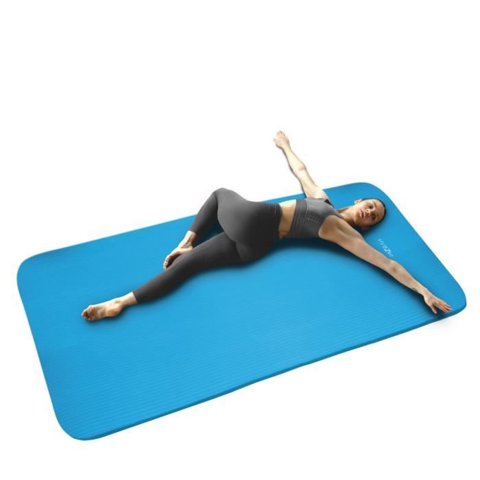 Tapis de yoga, de gym, d'exercices 182 x 117 X 1 cm - Bleu - Vivezen