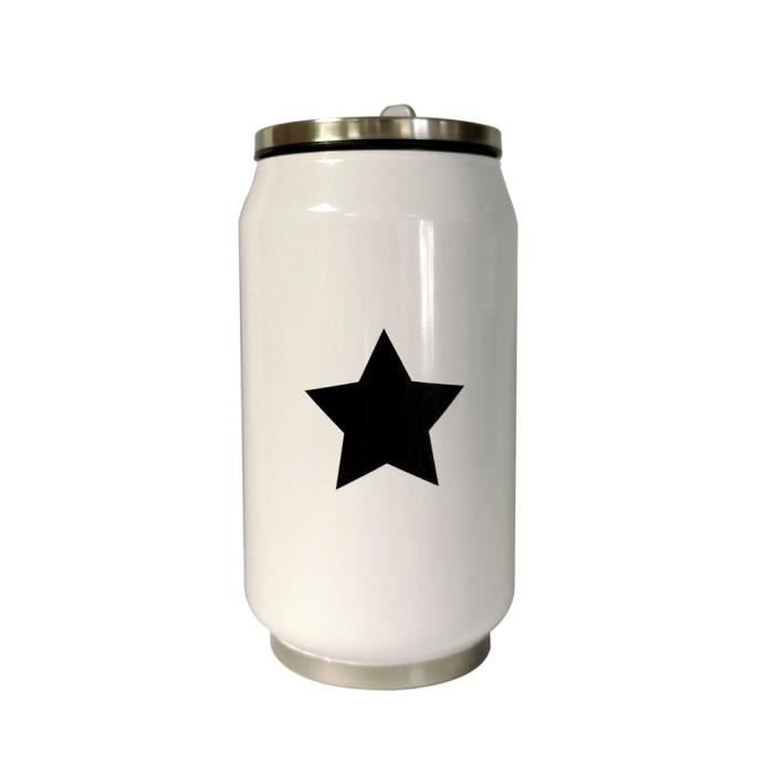 Canette Star isotherme blanc étoile noire 280 ml