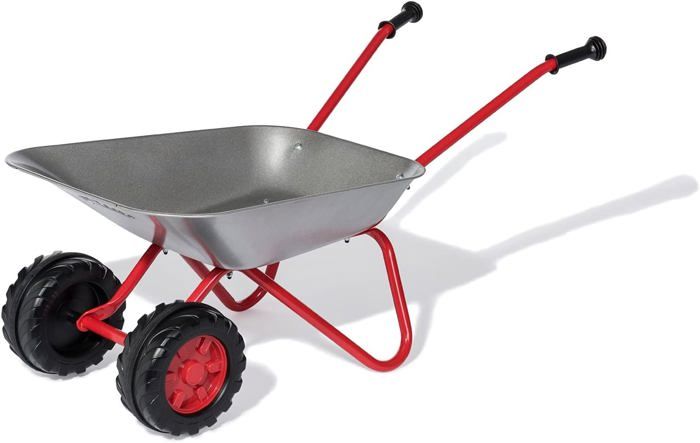 ASC Brouette En Métal Pour Enfants – 81,5x43,5x33,5 Cm, Charge 20 Kg, Pneus Anti-Crevaison – Jeu De Jardinage Et Aventures Extérieures