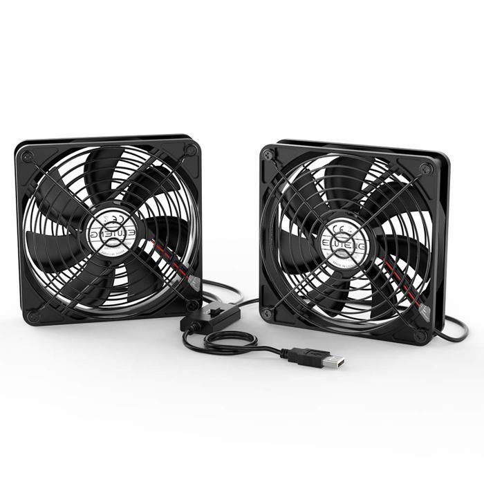 Ventilateur 120mm Double 2 in 1 USB Fan Grille Trois Vitesse Réglable Ventilateur de PC 5V Fan Cooler Refroidisseur 12cm Cooling