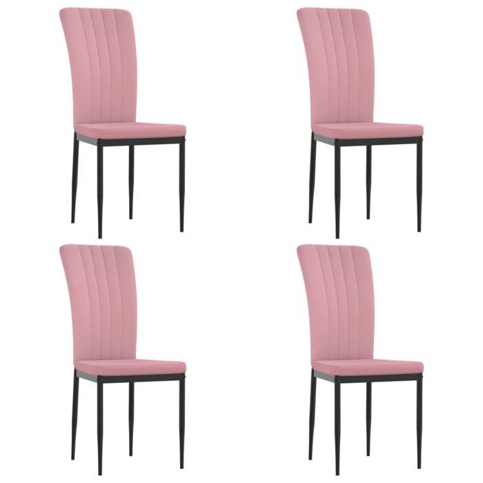 CLOUD Lot de 4 Chaises à manger - Chaises Cuisine/Salon Rose Velours CHYNEW6782680