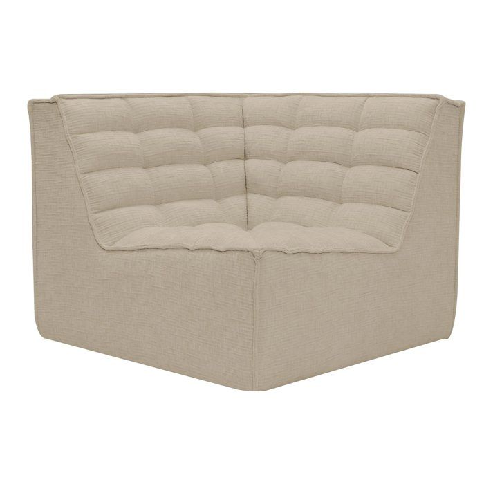 ZEYNA - Fauteuil modulable angle réversible tissu taupe