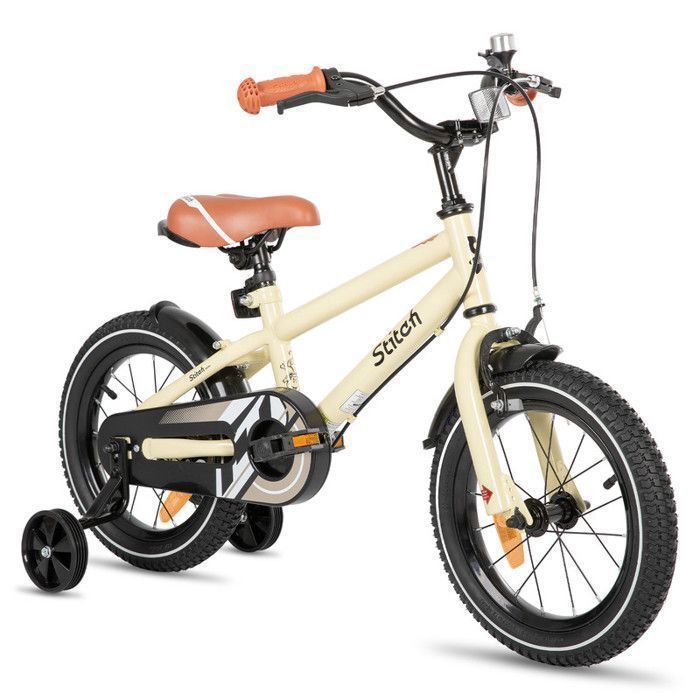 JOYSTAR Vélo Enfant 16 Pouces (4-6 Ans) avec Freins à Double Main & Roues dEntraînement - beige