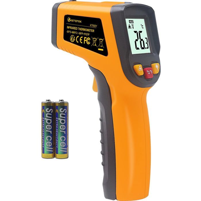 Thermomètre Infrarouge Laser -50°C à +530°C - Pistolet Sans Contact Pour Cuisine, Mécanique, Bricolage - Modèle GM530