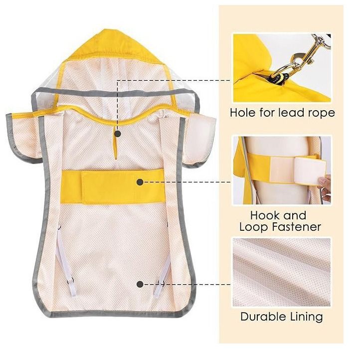 Meilleurs prix pour ECELEN Manteau de Pluie pour Chien-Veste Imperméable avec CapucheAccessoire de Protection Contre la PluieFacile à Ranger M