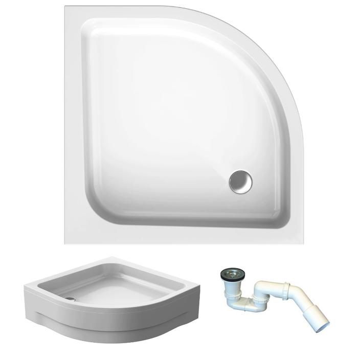 Receveur de douche semi-circulaire Pako 80x80 + siphon