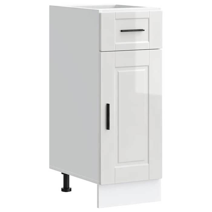 MGH Meuble Cuisine - Armoire de cuisine Porto - pour Salle à Manger blanc brillant bois ingénierie LV1149