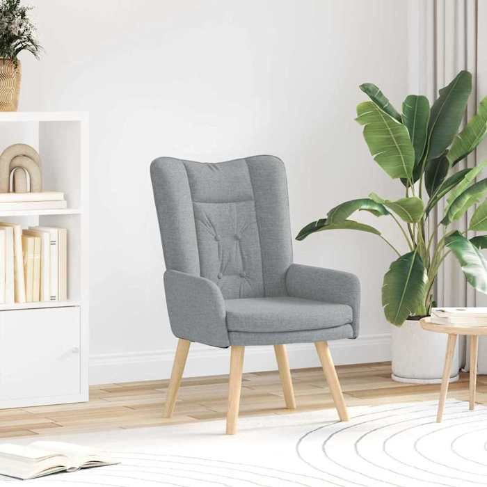 vidaXL fauteuil Gris clair 63 x 67 x 94 cm Tissu et contreplaqué 42001824