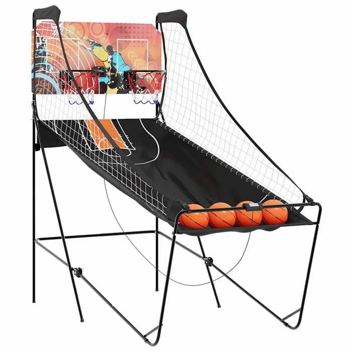 Machine De Basket Pliable FANTASK 8 En 1 – 8 Modes, 4 Balles, Affichage LCD, Sons, 2 Joueurs, 202 X 107 X 205 Cm – Pour Enfants Et Adultes