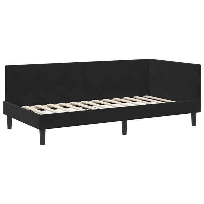 NEUF Structure de lit dangle - UU - 1 PLACE - Noir 100 cmx200 cm Velours SS435