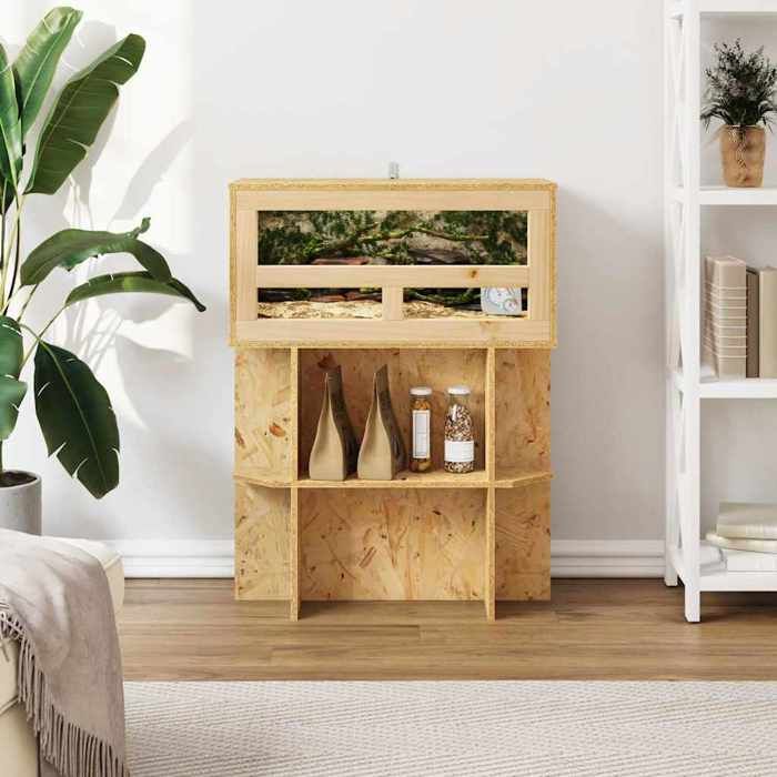 Comparer les prix de MOT10698-Base de Terrarium avec étagère Marron 60 x 30 x 50 cm OSB