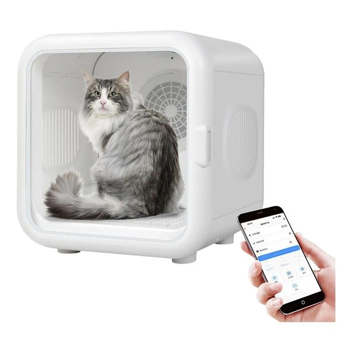 Comparer les prix de Séchoir pour Animaux Connecté par APP 4 Vitesses Contrôle Température Ions Négatifs Blanc - Silencieux 35dB