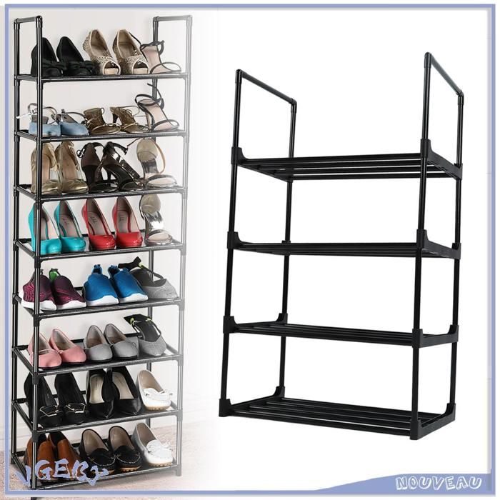 VGEBY Rack à chaussures (1 Colonne 5 Couches)Étagère à Chaussures Multifonctionnelle Multicouche FR meuble 1 1 colonne 4 couches