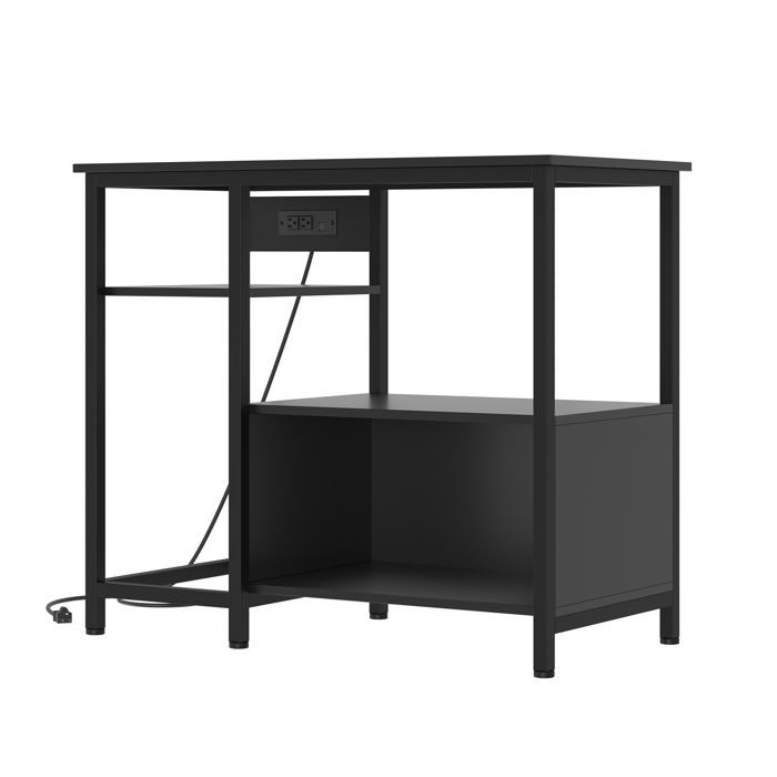 Comparer les prix de Support Aquarium Avec Prises Électriques Meuble Métal Et Bois 4 Étagères Pour Aquarium 93x48x78 cm Noir