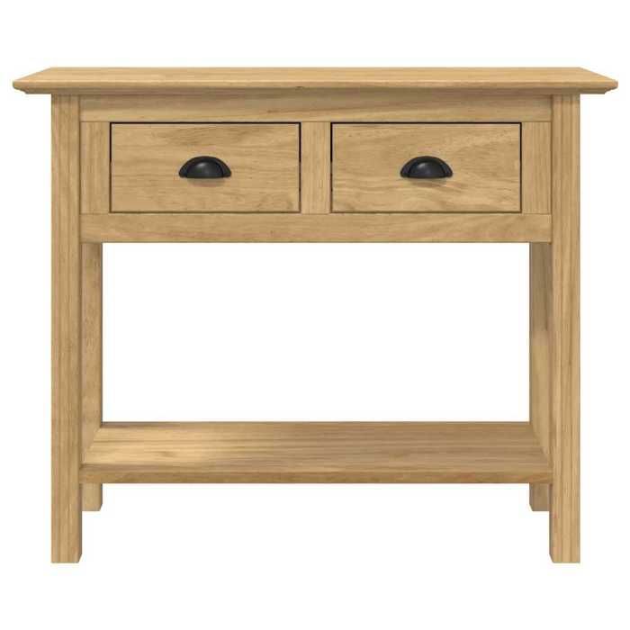 SALALIS - Table console avec tiroir BODO Marron miel 91 x 34.7 x 74 cm