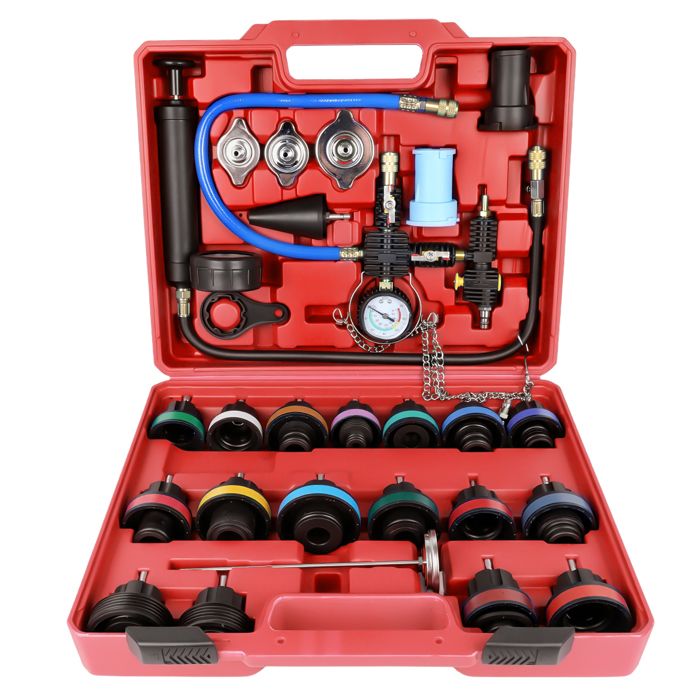 Kit test pression radiateur & purge vide système refroidissement automobile 28pcs adaptateurs universels pour voiture camion