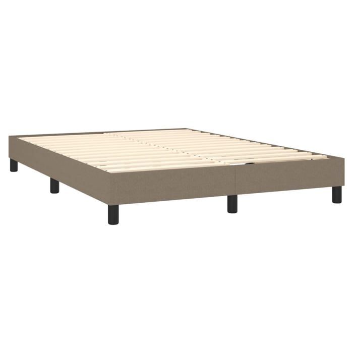 Lit Taupe - BMK - Cadre de lit à lattes taupe 140x190 cm tissu - Lit chambre&403461
