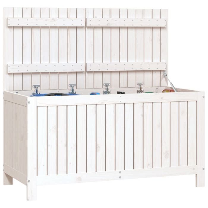 Boîte de rangement de jardin Moderne - NGM - Coffre dextérieur - Charge 100kg - Blanc 121x55x64cm Bois de pin B9846811