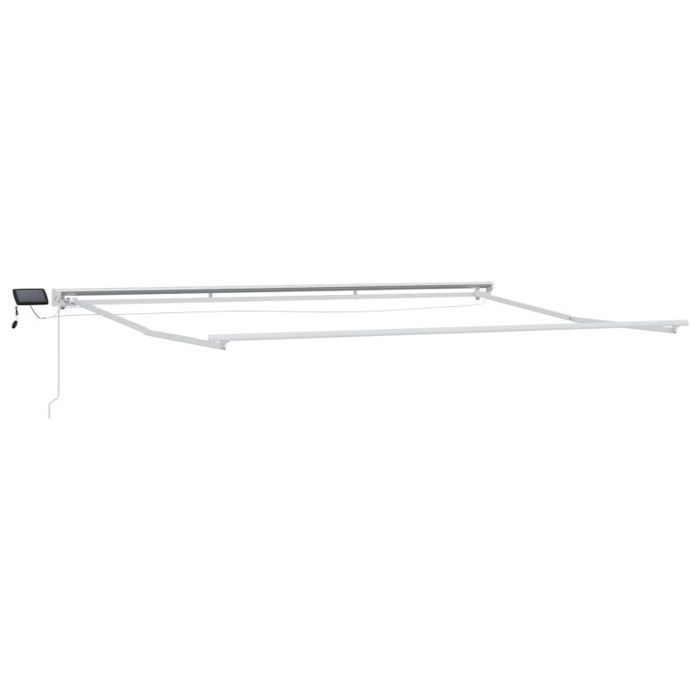 Accessoire de store - accessoire de store banne Vidaxl Cadre de store manuel avec LEDs Blanc 4 × 35 m Aluminium