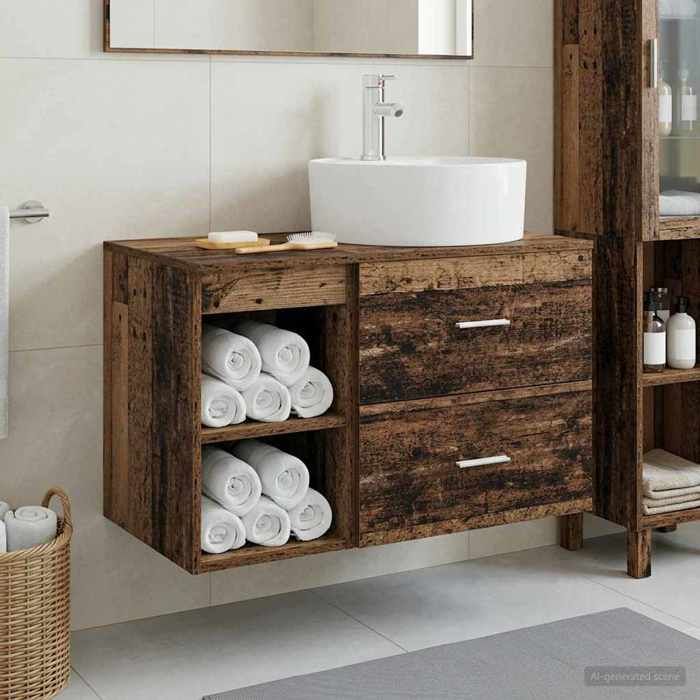 vidaXL Ensemble de mobilier de salle de bain 2 pc Bois ancien 3403910