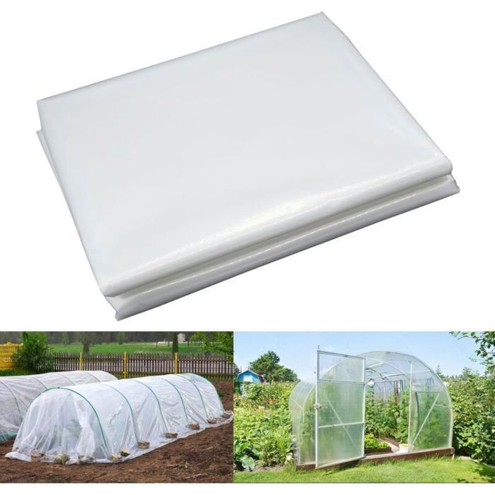 Bâche Serre 3x5m Film Polyéthylène Extra-Épais Transparent Couverture Légumes Tomates Isolation Jardin