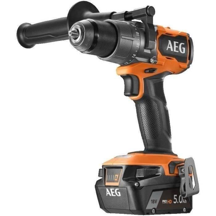 AEG Perceuse visseuse à percussion 18V BRUSHLESS 110 Nm 2 batt. Pro lithium 5 0 Ah HD chargeur en coffret BSB18C3BL