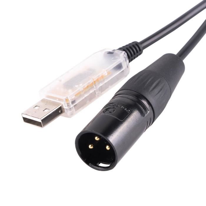 Adaptateur USB Vers DMX512 Pour Contrôle D'éclairage LED - Compatible PC, Débit Jusqu'à 3 Mbps, Câble 1,8 M - 12