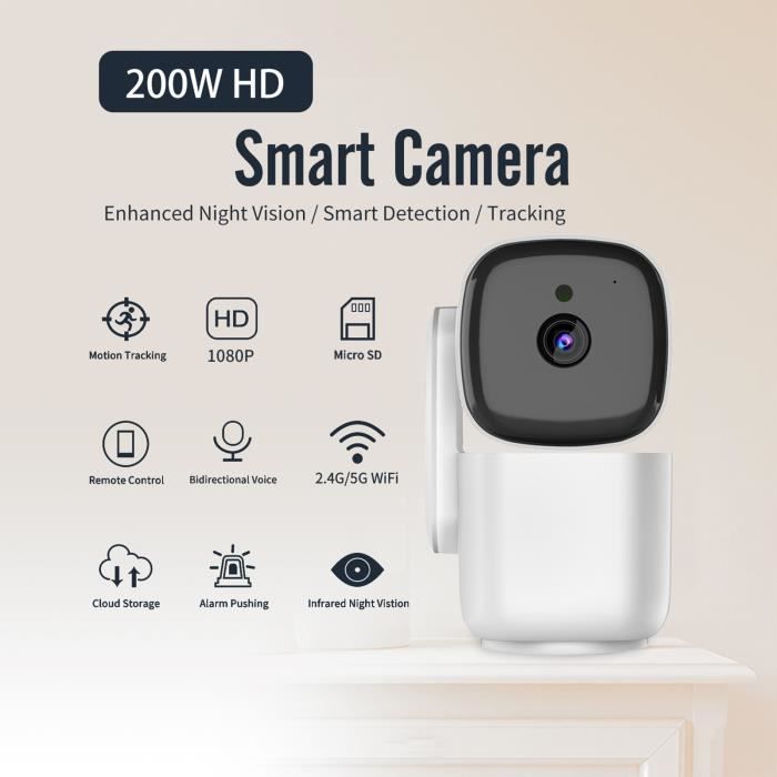 Camcamp Caméra de sécurité à ampoule, HD 1080p sans fil WiFi caméra de