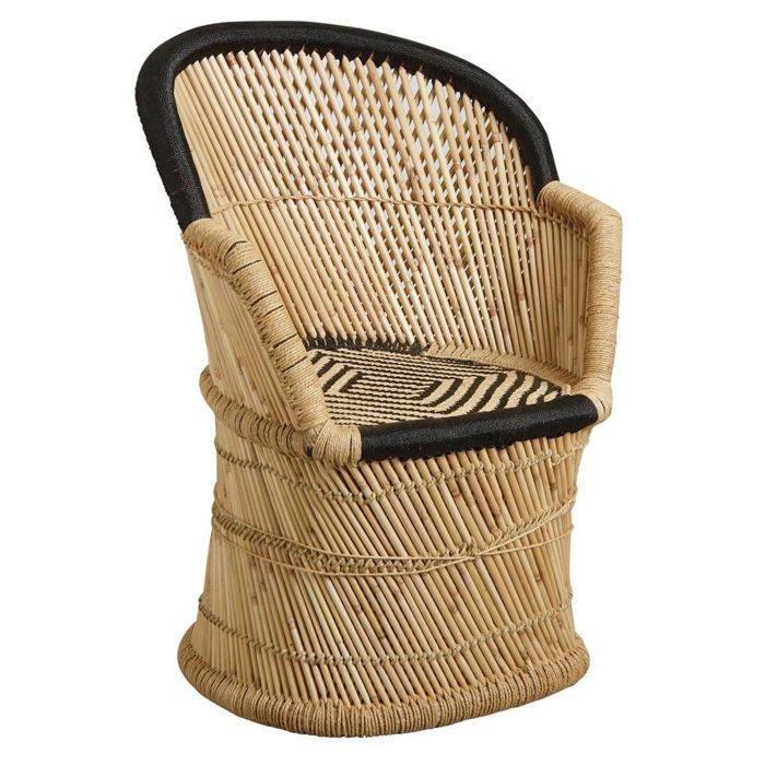 Fauteuil en roseau bicolore Fauteuil en roseau bicolore
