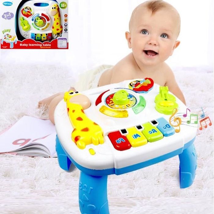 Jouet Bebe 1 an Table Centre d'activité Musicale Bébé Lumières et Sons Jeux  Educatif Cadeau pour Garçon Fille 18 Mois 1 2 3 Ans - Cdiscount Jeux -  Jouets