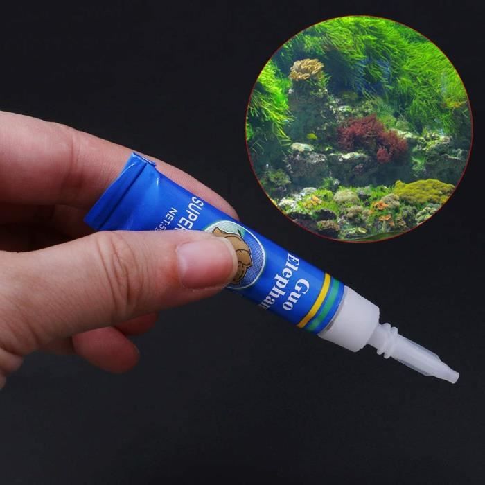 Senzeal 2PCS Aquarium Landscape Safe & Super Glue pour l'aménagement
