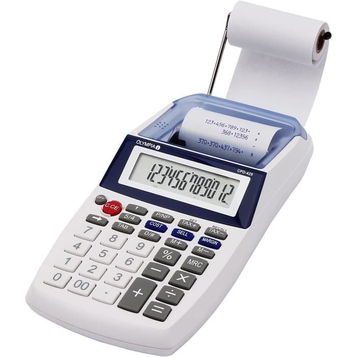 Calculatrice Olympia LCD612 12 Chiffres - Double Alimentation Solaire/Pile - Fonctions Mémoire Et Taxes