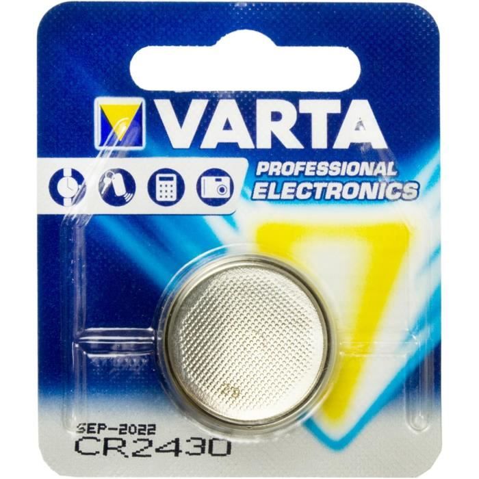 Piles elec. cr2430 lithium bouton 3vVarta