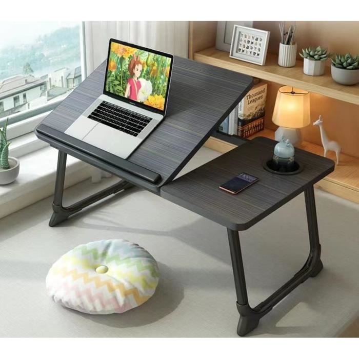 table de lit pliable support ordinateur réglable tablette multifonction - marque - modèle - blanc