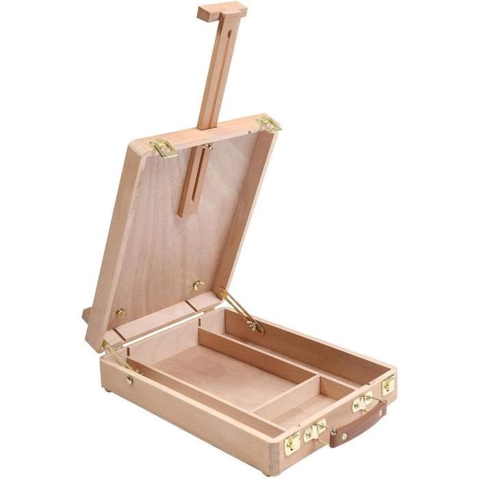 Chevalet De Table Artina Nancy - Bois De Hêtre, Réglable, Pour Toiles Jusqu'à 66cm, Avec Mallette
