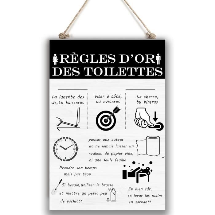 Décoration Murale,Les Règles Des Toilettes,Poster Enseignes Décoratives Décoration Pour Le Salle