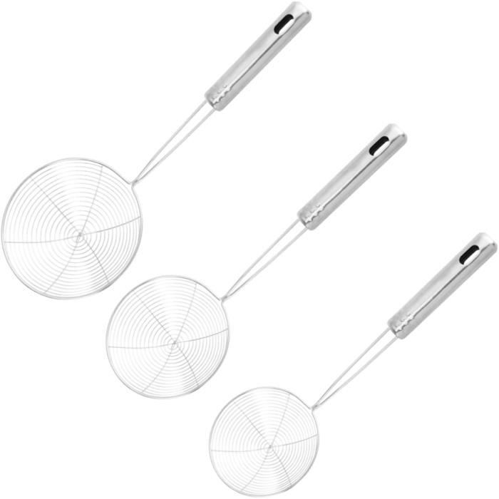 3 Écumoire En Inox TheStriven | Louche Filtre Maille Araignée Pour Friture Et Pâtes