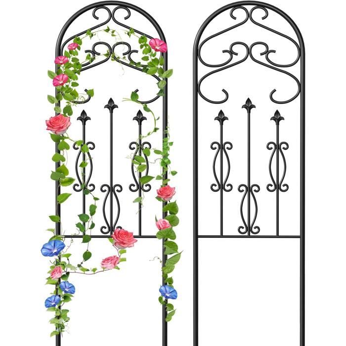 Treillis Obélisque Jardin 210 Cm Antirouille - Support Plantes Grimpantes, Glycine, Roses, Vignes (Noir)