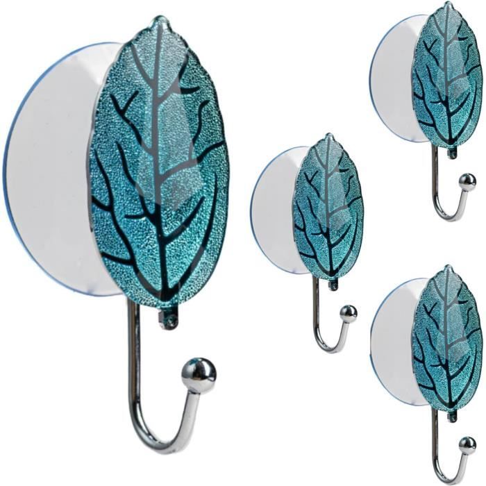 Crochet Ventouse Salle De Bain Et Cuisine, Lot De 4 ventouse Puissante Pour Essuie Main