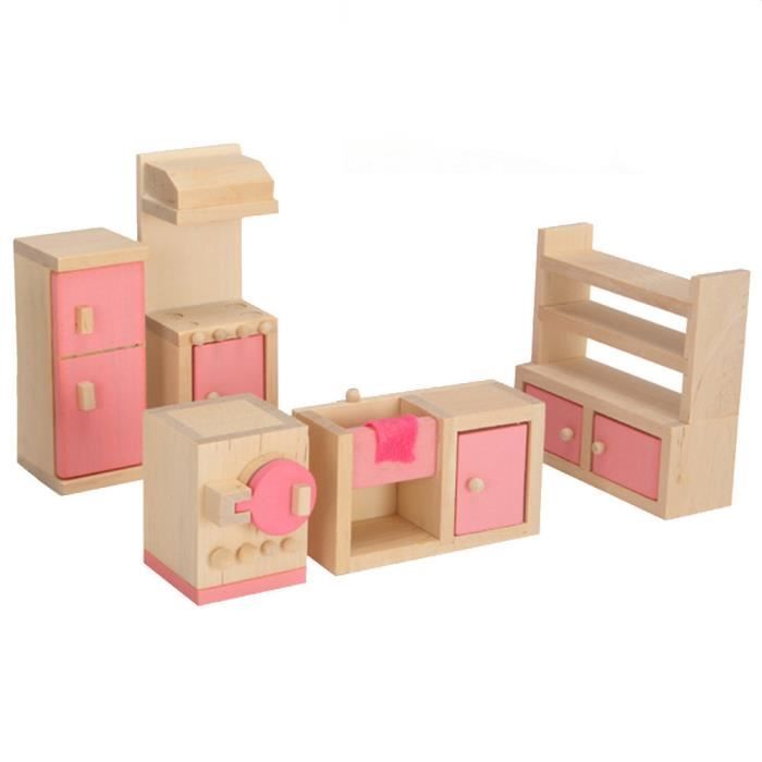Poupee En Bois Maison Meubles De Cuisine Avec Accessoires Pour Maison De Poupee Appshopee 15178 Ly Cdiscount Jeux Jouets