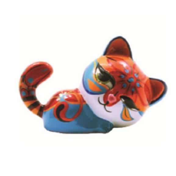 Statue De Chat Multicolore En Resine Pour Collection Ou Decoration Longueur 17 Centimetres Achat Vente Statue Statuette Cdiscount