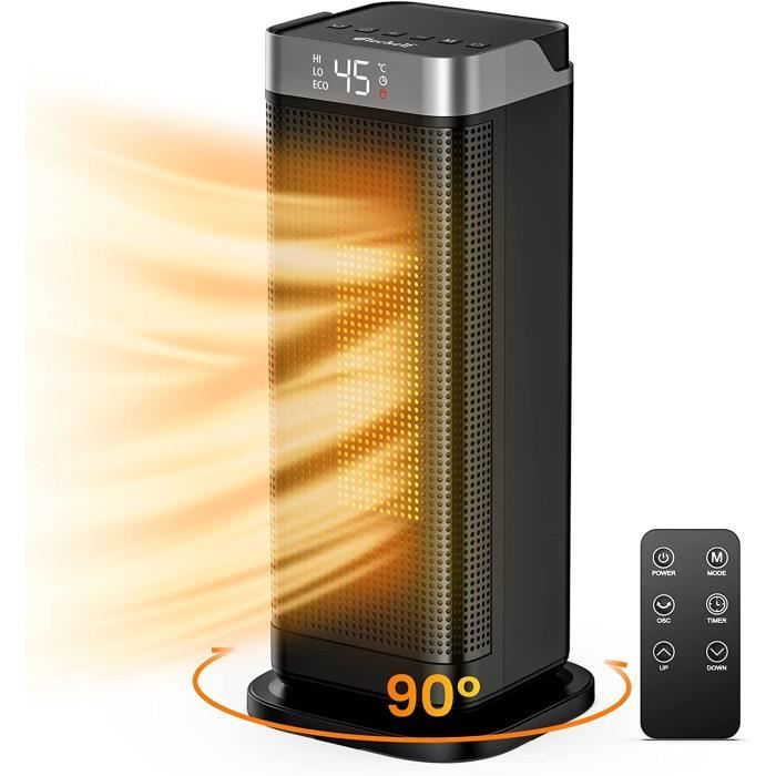 Radiateur Soufflant 1500W PTC Céramique Chauffant, Chauffage D'appoint Portable - Faible Consommation D'énergie, Silencieux, Protection Anti-basculement Et Contre La Surchauffe - Électroménager