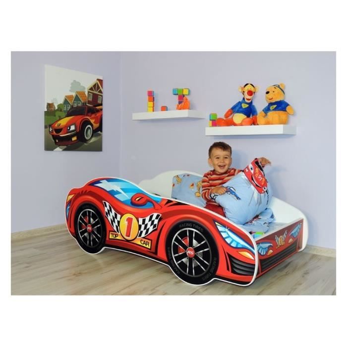 Lit Auto Enfant Sommier Matelas 140x70 Cm Achat Vente Lit Bebe Lit Auto Enfant Sommier A Prix Casse Cdiscount