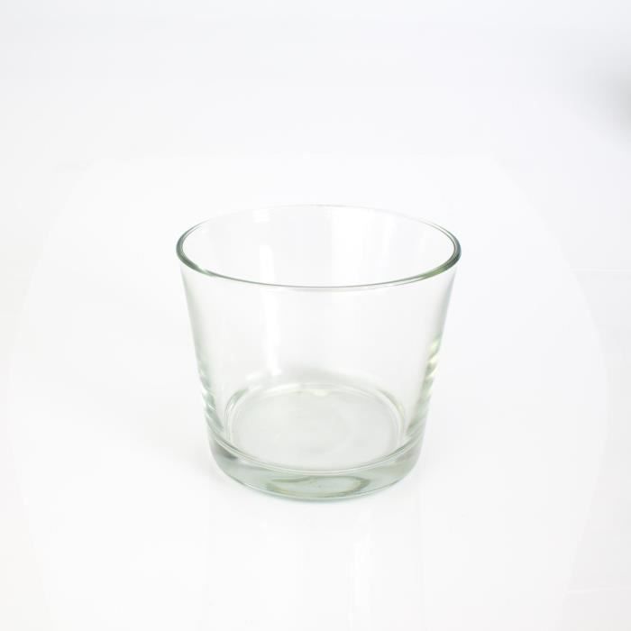 Bougeoir - Pot à orchidée ALENA en verre, transparent, 12,5 cm, Ø 14,5 cm - Cache-pot en verre - Petit vase transparent - INNA Glas