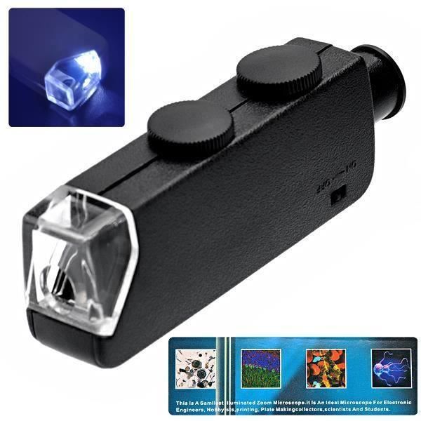 Microscope De Poche 60x Avec 2 LEDs - Pour Contrôle Diamants, Platines Vinyle - Neuf