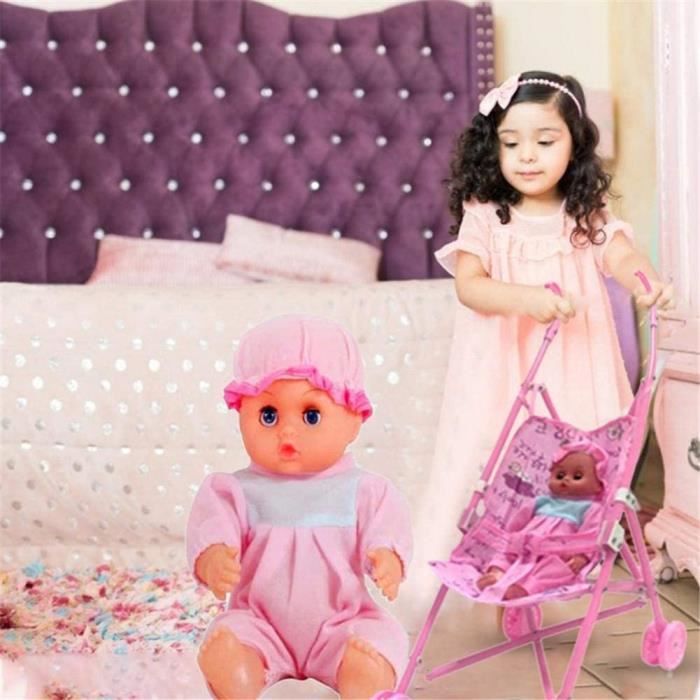 Dreameryoly Rose En Plastique Pliable Poupee Poussette Bebe Fille Play House Doll Cadeau Pour Les Enfants 18 11 9 45 21 Cdiscount Jeux Jouets